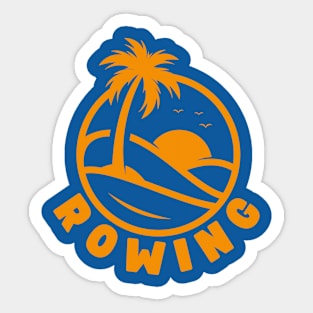 Rowing sunset Sticker